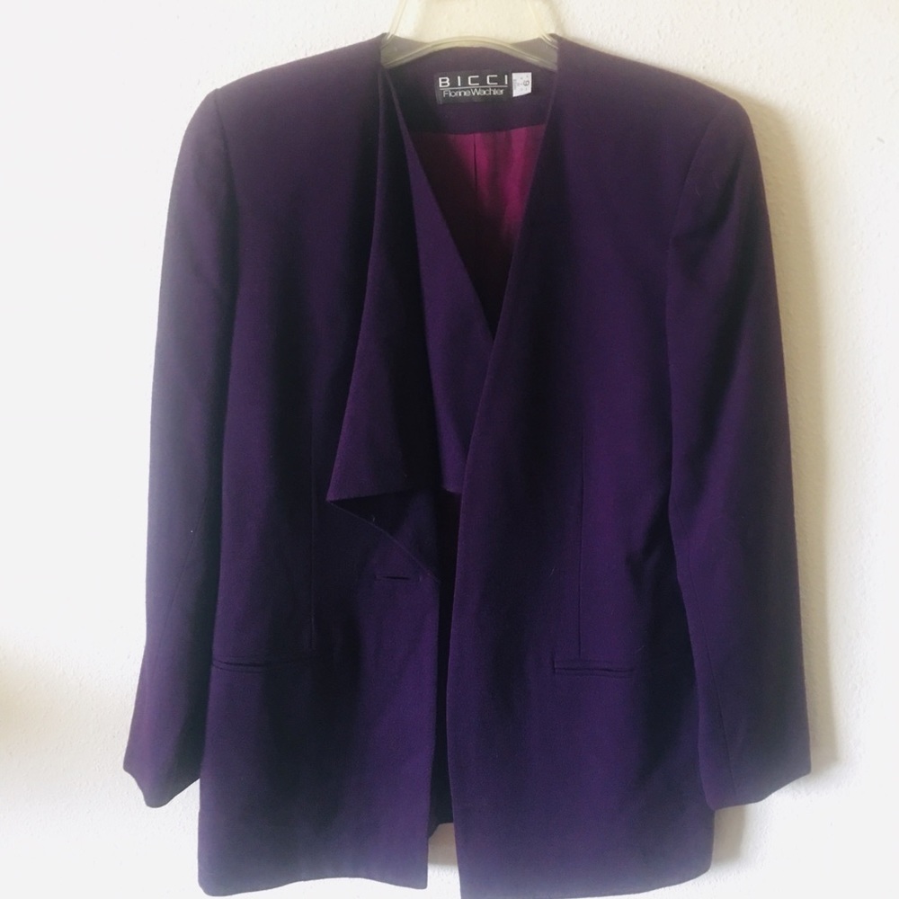 Beautiful two piece 100% wool suit rich berry